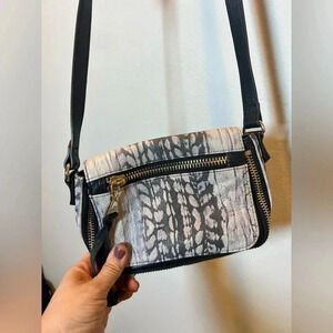 Aimee Kestenberg Crossbody Bag Purse Leather Fold Over Magnetic Closure